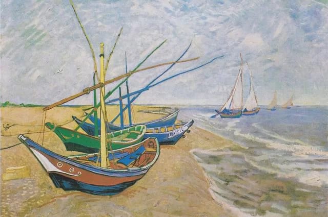 Fischerboote am Strand von Saintes-Maries